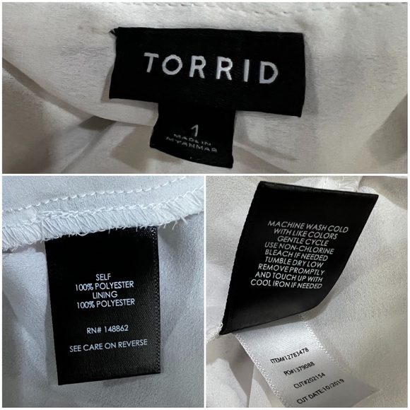 Torrid georgette double layer swing tank top in taupe white stripe size 1X - Picture 4 of 4